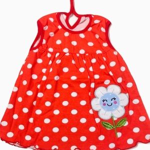 NEW Baby girl polka dot cotton summer dress 12 M